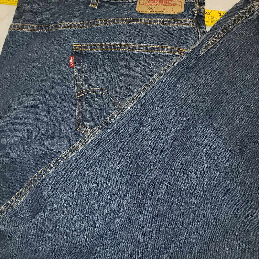 Levi's Blue Denim Jeans with Brown Leather Patch